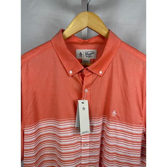 Original Penguin Short Sleeve Button Up NEW 100% Cotton Men's Size XL - Picture 3 of 8